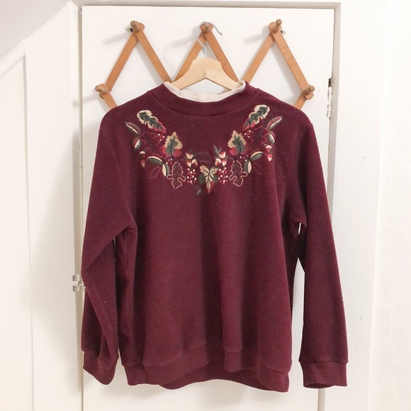 Vintage Embroidered Fleece Sweater - Picture 1 of 6